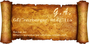 Günszberger Atália névjegykártya